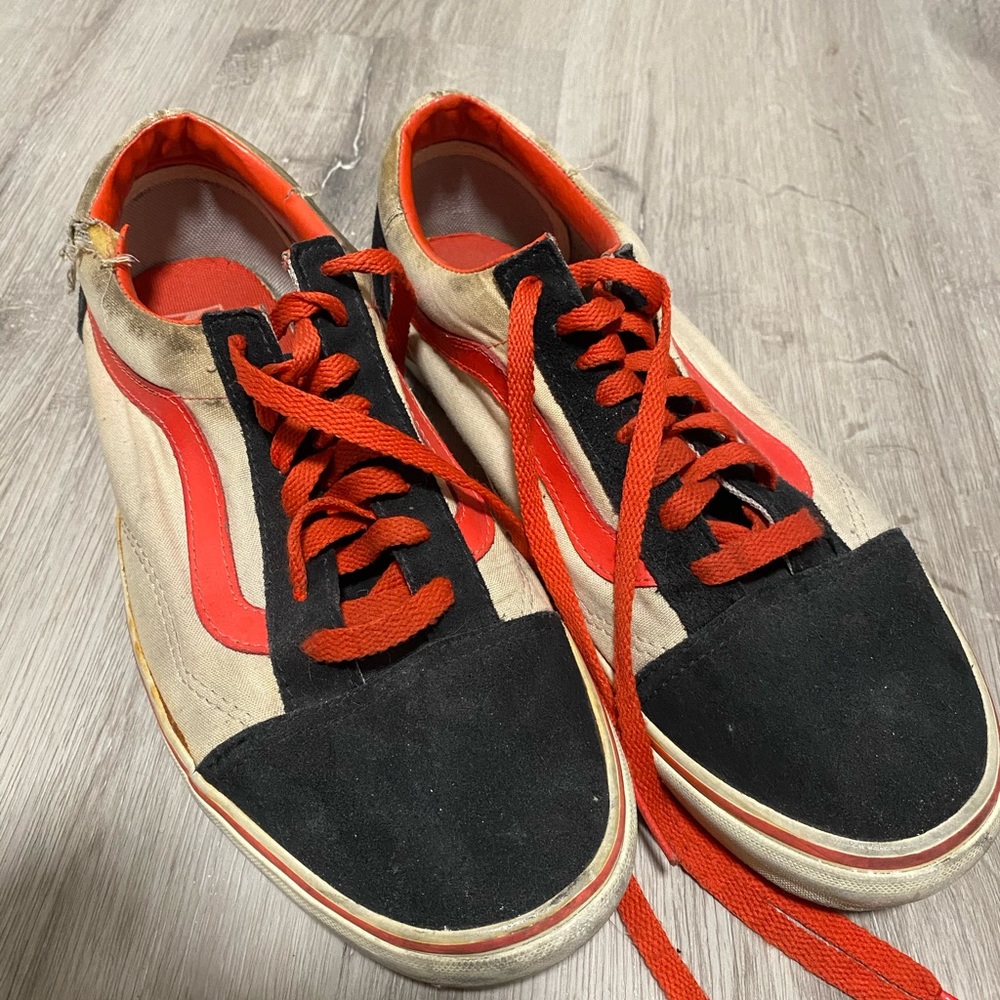 Vintage Vans 11.5 orange and black